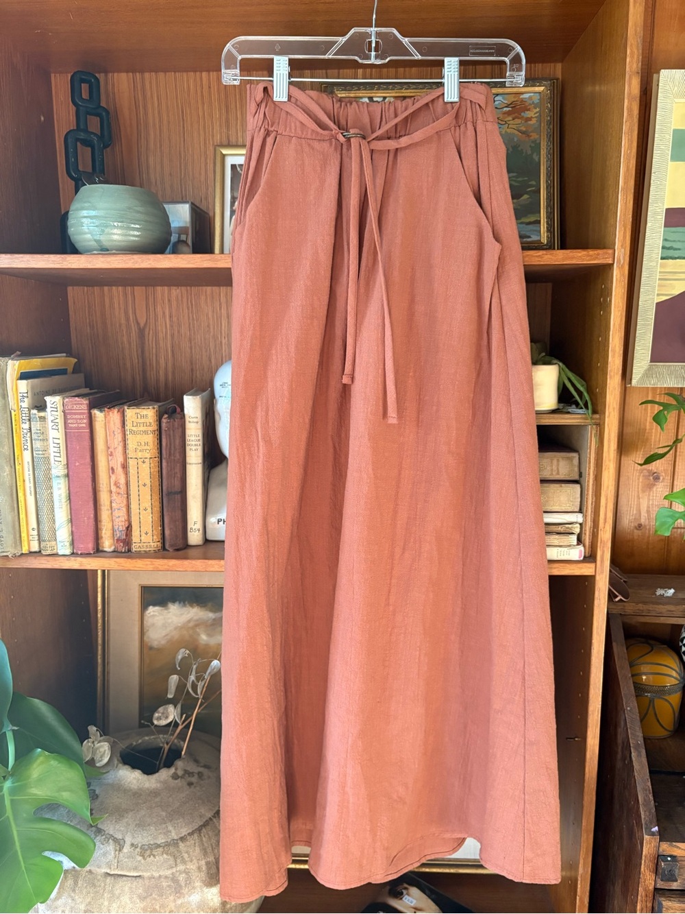 Minimalist Cokluch Maxi Skirt Rust Made in Canada XS